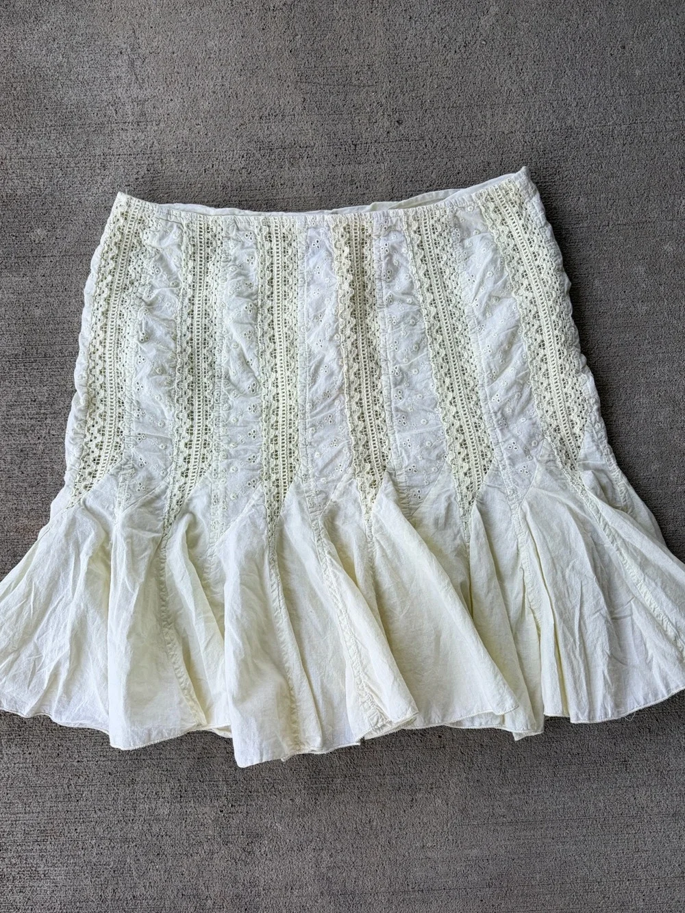 Vintage 90s Rhapsody lace coquette cottagecore ruffle boho flowy mini skirt - Picture 6 of 7